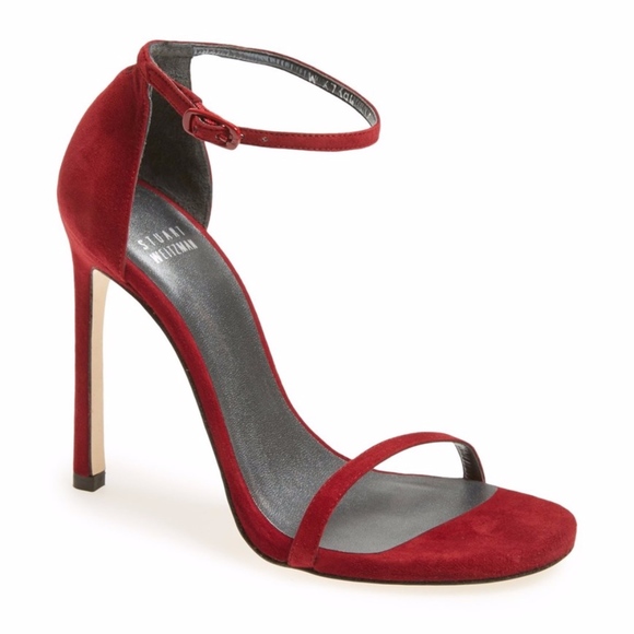 Stuart Weitzman Shoes - Stuart Weitzman Nudist Red Suede Leather Sandal, 9